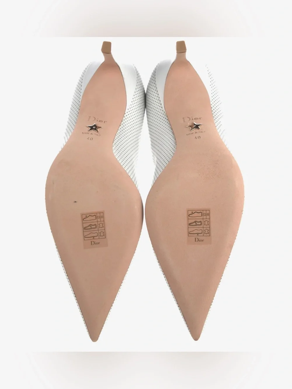 Christian Dior White Perforated Leather Ankle Tie Pumps Size 40